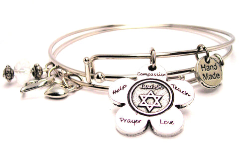 The Jewish Flower Expandable Bangle Bracelet Set