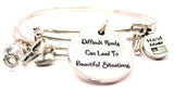 Difficult Roads Can Lead To Beautiful Situations Expandable Bangle Bracelet Set