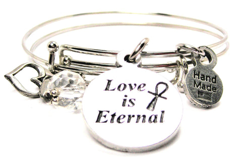 Love Is Eternal Circle Expandable Bangle Bracelet Set
