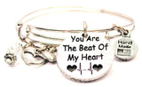 You Are The Beat Of My Heart Expandable Bangle Bracelet Set