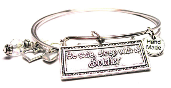 Be Safe Sleep With A Soldier Expandable Bangle Bracelet Set