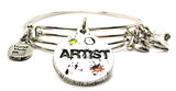 Hand Painted Artist Circle Expandable Bangle Bracelet Set