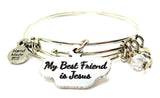 My Best Friend Is Jesus Expandable Bangle Bracelet Set