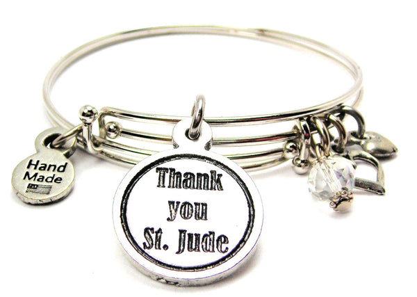 Thank You St Jude Expandable Bangle Bracelet Set