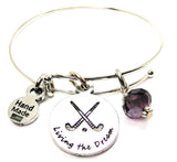 Living The Dream,  Field Hockey,  Field Hockey Bracelet,  Field Hockey Charm,  Field Hockey Jewelry,  Bangle Bracelet