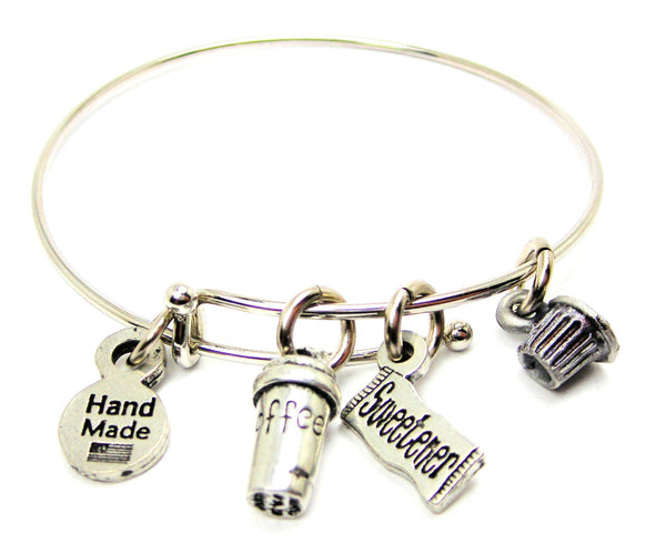 Coffee Jewelry,  Sugar,  Creamer,  Creamme, Coffee Bracelet,  Bangle Bracelet