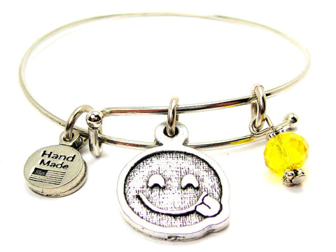 Tongue Sticking Out Emoji,  Tongue Sticking Out Emoji Charm,  Tongue Sticking Out Emoji Bracelet,  Tongue Sticking Out Emoji Jewelry,  Emoji Charm,  Emoji Bracelet,  Emoji Jewelry,  Bangle Bracelet