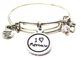 I Love Memaw Child Handwriting Expandable Bangle Bracelet