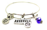 Baseball Tab With Baseball Expandable Bangle Bracelet