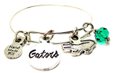 Alligator With Gators Circle Bangle Bracelet