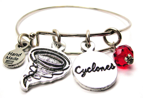 Cyclone With Cyclones Cirle Expandable Bangle Bracelet