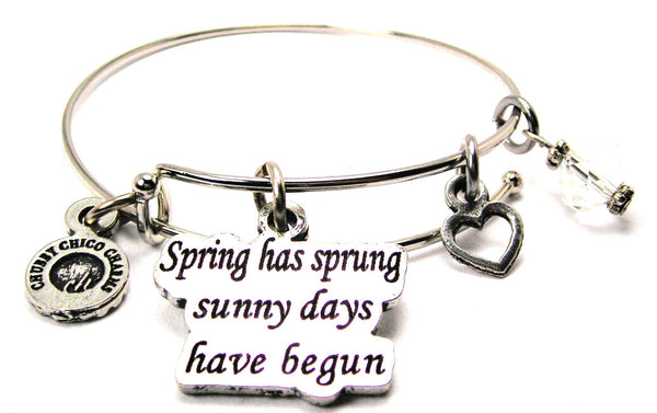 Spring Has Sprung Sunny Days Have Begun Bangle Bracelet