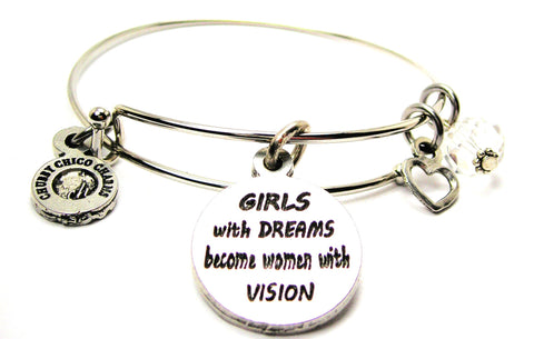 Girls With Dreams Become Women With Vision Catalog Single Stacker Bangle Bracelet