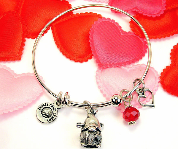 Valentine Gnome Expandable Bangle Bracelet