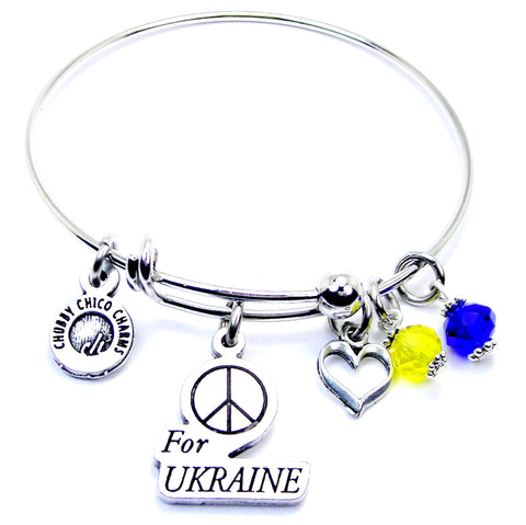 Peace For Ukraine Expandable Bangle Bracelet
