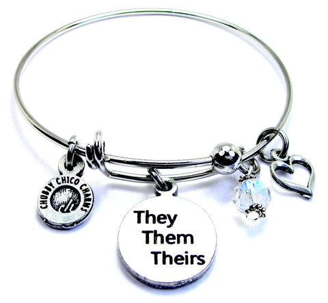 They Them Theirs Expandable Bangle Bracelet