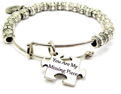 You Are My Missing Piece Metal Beaded Bracelet