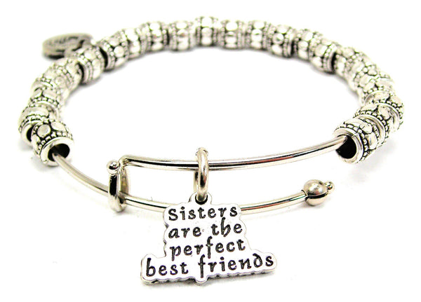 Sisters Are The Perfect Best Friends Metal Beaded Bracelet