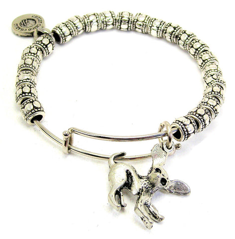 Crazy Chihuahua Metal Beaded Bracelet