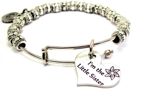 I'm The Little Sister Metal Beaded Bracelet