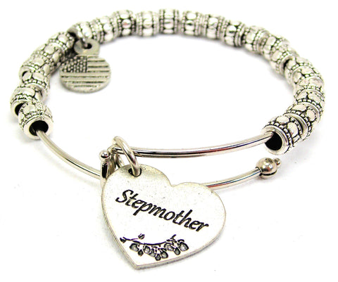 Stepmother Heart Metal Beaded Bracelet