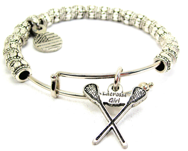 Lacrosse Girl Metal Beaded Bracelet