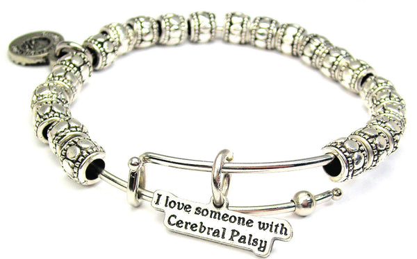 I Love Someone With Cerebral Palsy Metal Beaded Bracelet