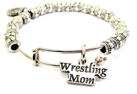 Wrestling Mom Metal Beaded Bracelet
