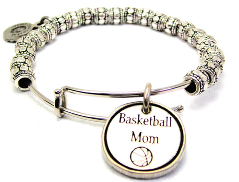 Basketball Mom Metal Beaded Bracelet