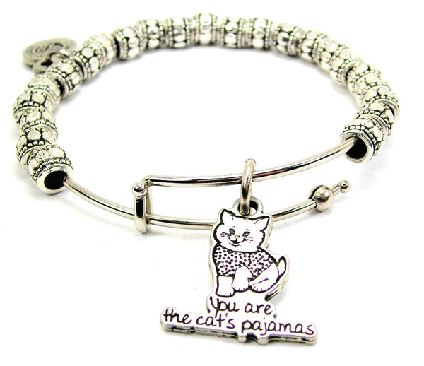 You Are The Cat's Pajamas Metal Beaded Bracelet