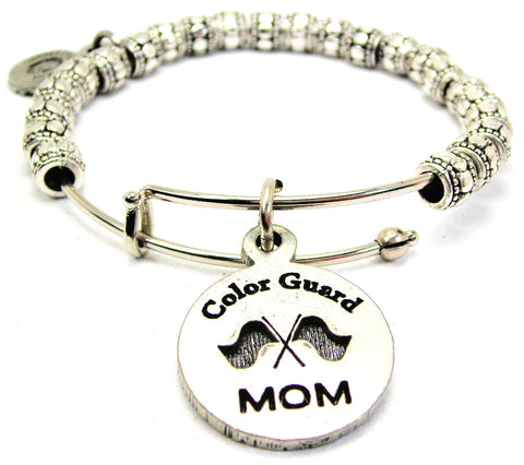 Color Guard Mom Metal Beaded Bracelet