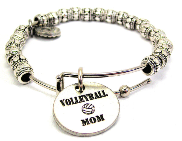 Volleyball Mom Metal Beaded Bracelet