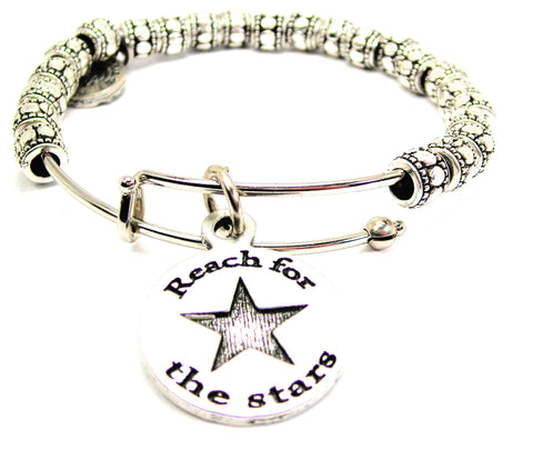 Reach For The Stars Circle Metal Beaded Bracelet