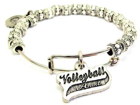 Volleyball Aunt Metal Beaded Bracelet
