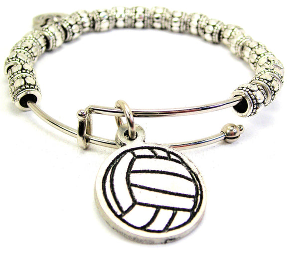 Volleyball Metal Beaded Bracelet