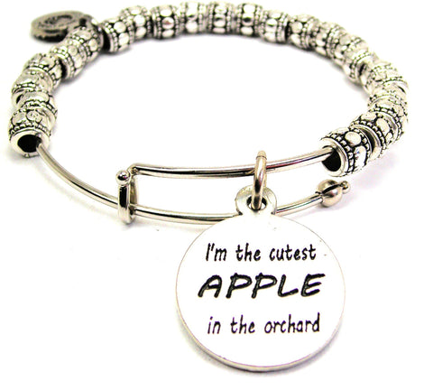 I'm The Cutest Apple In The Orchard Metal Beaded Bracelet