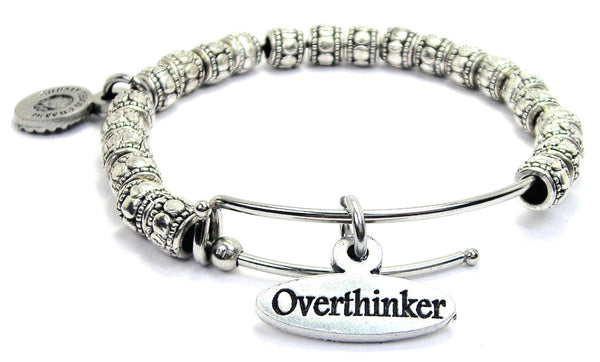 Overthinker Metal Hand Beaded Bangle Bracelet