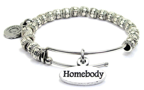 Homebody Metal Hand Beaded Bangle Bracelet