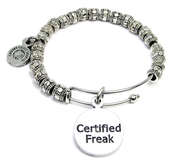 Certified Freak Metal Beaded Bracelet