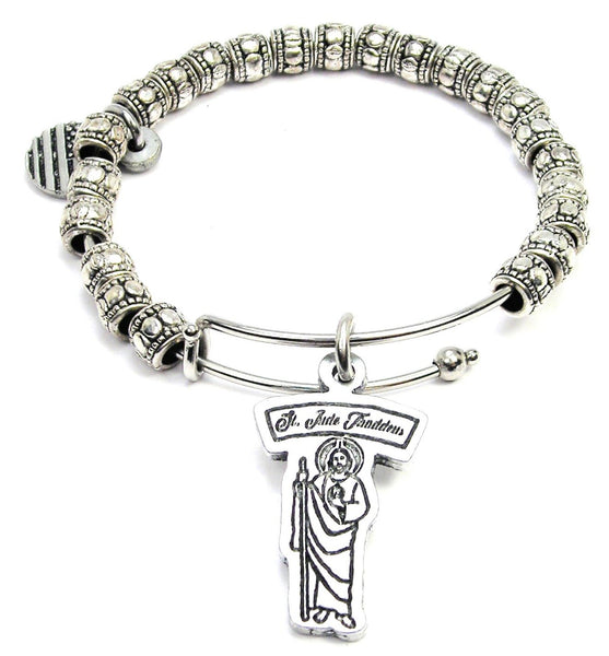 St Jude Thaddeus Metal Beaded Bracelet