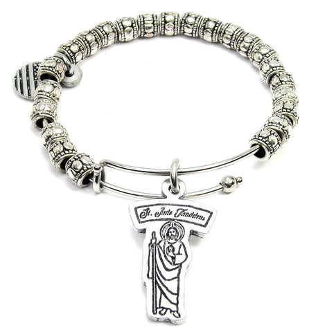 St Jude Thaddeus Metal Beaded Bracelet