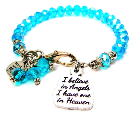 I Believe In Angels I Have One In Heaven Splash of Color Crystal Bracelet