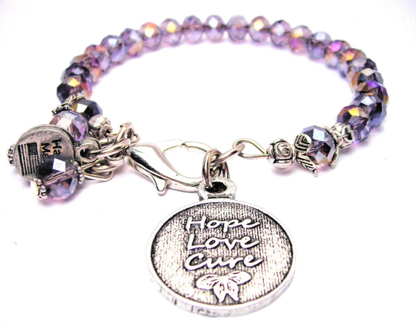 Hope Love Cure Splash of Color Crystal Bracelet
