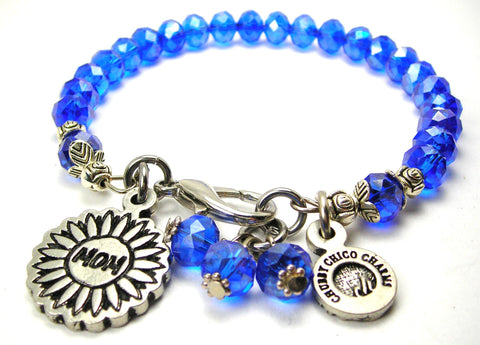 Mom Flower Splash Of Color Crystal Bracelet