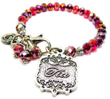 Tia Victorian Scroll Splash Of Color Crystal Bracelet