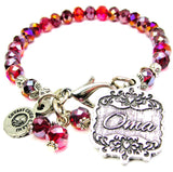 Oma Victorian Scroll Splash Of Color Crystal Bracelet