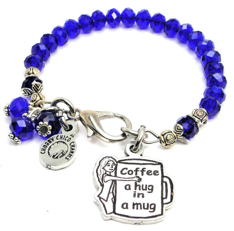 Coffee A Hug In A Mug Splash Of Color Crystal Bracelet