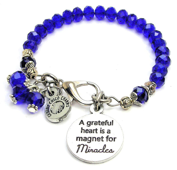 A Grateful Heart Is A Magnet For Miracles Splash Of Color Crystal Bracelet