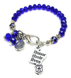 Honor Their Lives With Police Badge Splash Of Color Crystal Bracelet