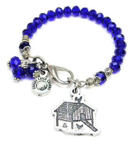 Cute Little Chicken Coop With Chickens Splash Of Color Crystal Bracelet